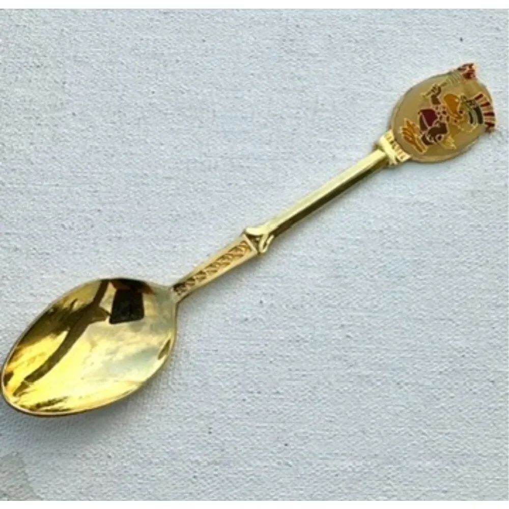 Los Angeles Olympics Mascot Sam the Eagle gold tone collector Spoon